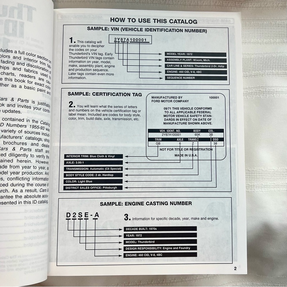 Thunderbird ID Numbers,1955-93 Cars & Parts Magazine Matching Numbers Series EUC - Picture 5 of 14